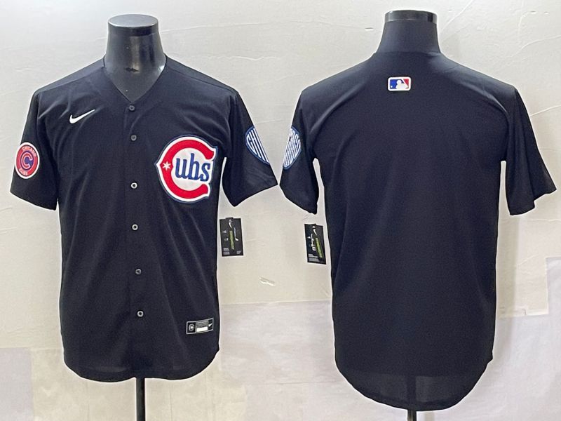 Men 2025 Chicago Cubs Blank Black Fashion Retro Nike MLB Jersey style 2->chicago cubs->MLB Jersey